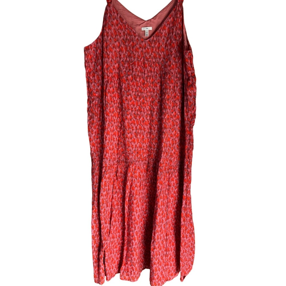 Joie Women's Large Sleeveless Tiered Maxi Dress Rose 100% Cotton